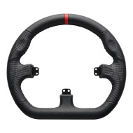 Asetek GT Lenkrad – D-Form Schwarz Leder