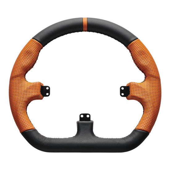 Asetek GT Lenkrad – D-Form Orange Leder