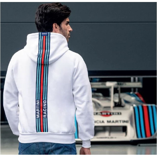 Herren Hoodie Big Stripes Martini Racing - Weiß