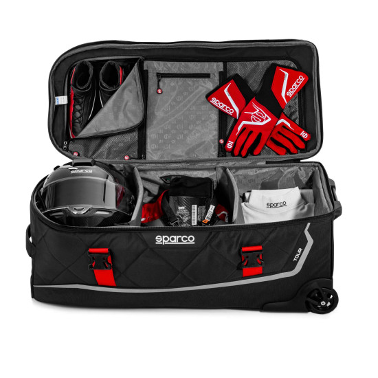 Sparco Tour Trolley Tasche - Schwarz & Rot