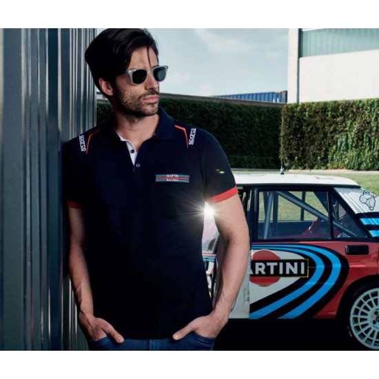Herren Polo Stickereien Martini Racing - Navy Blau