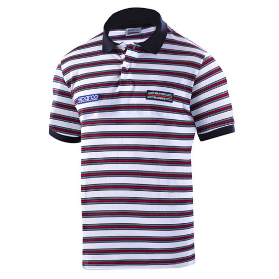 Herren Polo Gestreift Martini Racing - Weiß