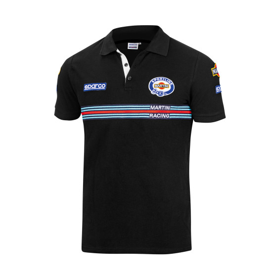 Herren Polo-Shirt Sparco Martini Racing - Schwarz