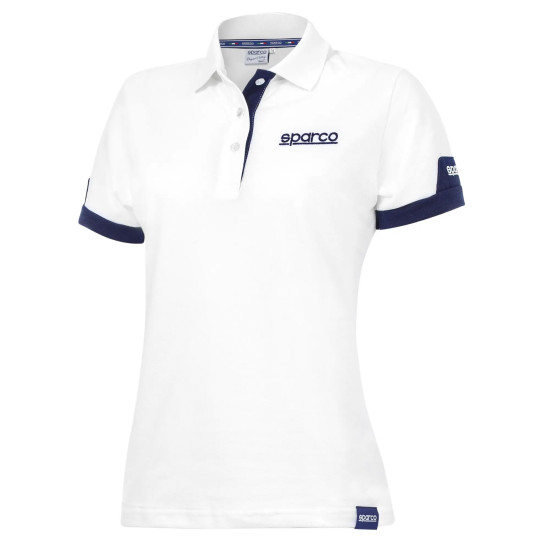 Damen Kurzarm Polo-Shirt Sparco Polo Corporate - Weiß