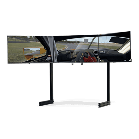 Elite freistehender Triple Monitorständer – Schwarze Edition