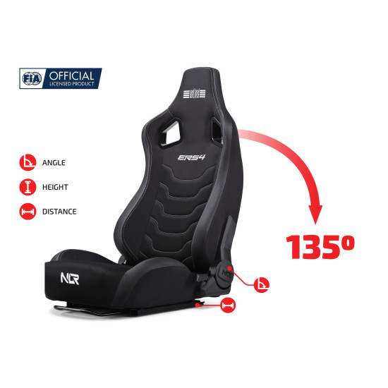Next Level Racing ERS4 Elite verstellbarer Sitz Stoff & SimAero Mesh Edition