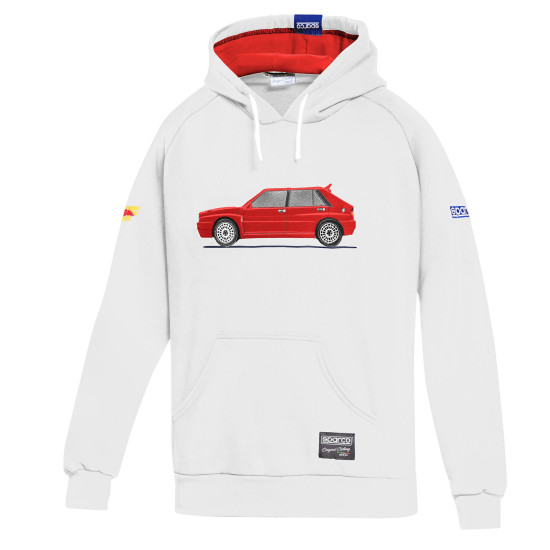 Lancia Delta HF Hoodie - Weiß / Rot
