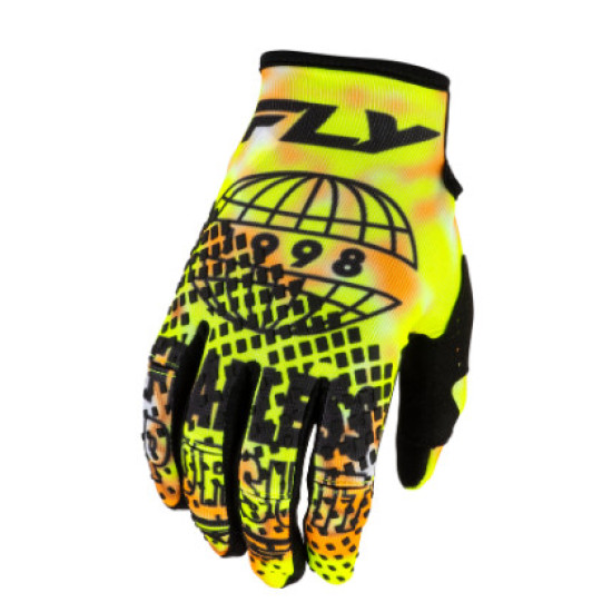 Fly Racing Kinetic Blur Handschuhe - Weiß / Hi-Vis / Orange
