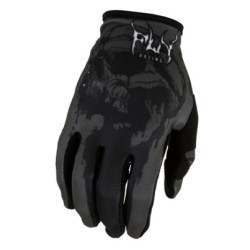 Fly Racing Lite Dark Series Handschuhe Kinderhandschuhe - Grau / Schwarz