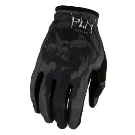 Fly Racing Lite Dark Series Handschuhe Kinderhandschuhe - Grau / Schwarz