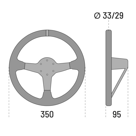 Sparco 325 Wildlederlenkrad - Schwarz