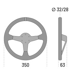 Sparco 345 Lederlenkrad - Schwarz