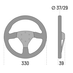 Sparco 383 Wildlederlenkrad - Schwarz