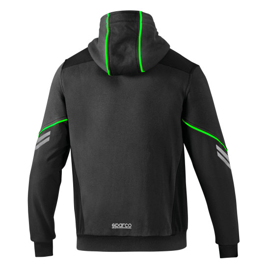 Sparco Colorado Kapuzenjacke mit durchgehendem Reißverschluss - Grau / Grün