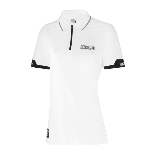 Sparco Lady Polo Zip MY2024 - Weiß